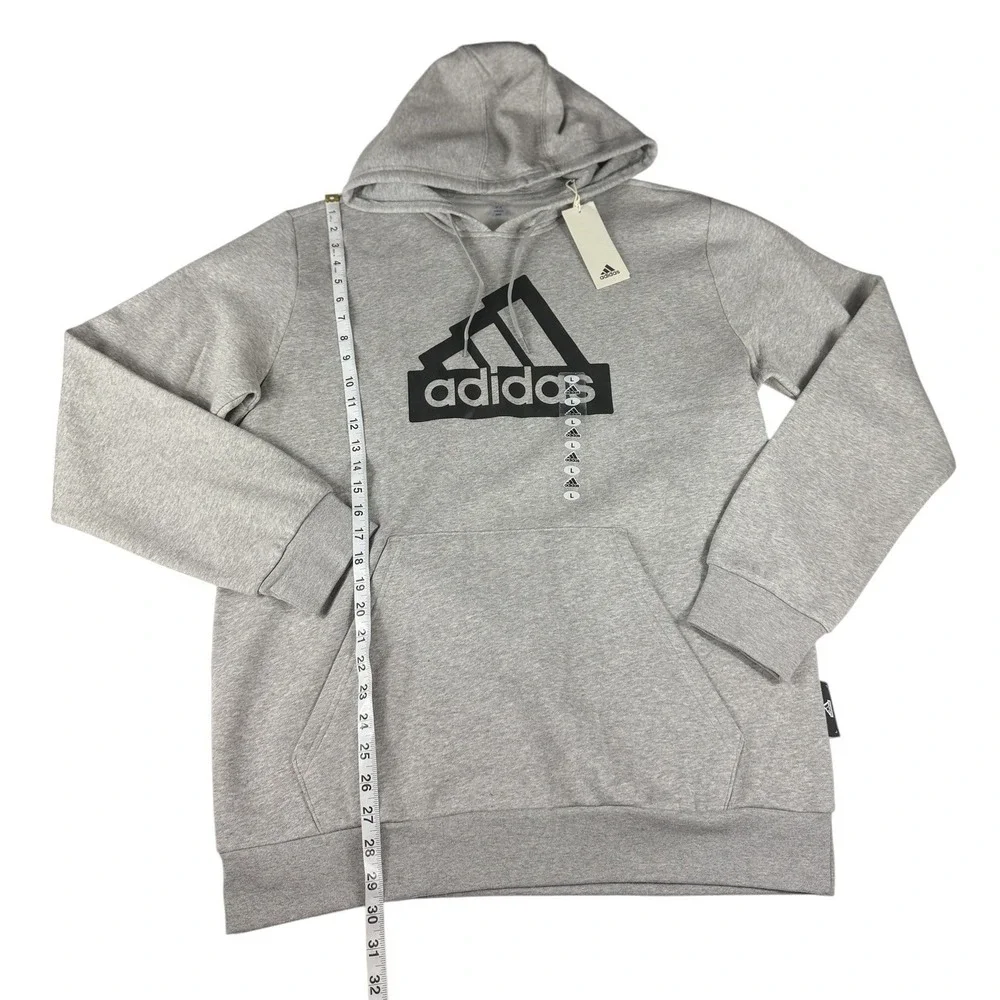 Adidas Mens M MOD ESS H Pullover‎ Hoodie Medium Grey Heather IW2642 Large NWT